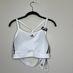 Adidas Plus Size Aeroready 3-Stripes X-Back Light Support Women's Sports Bra